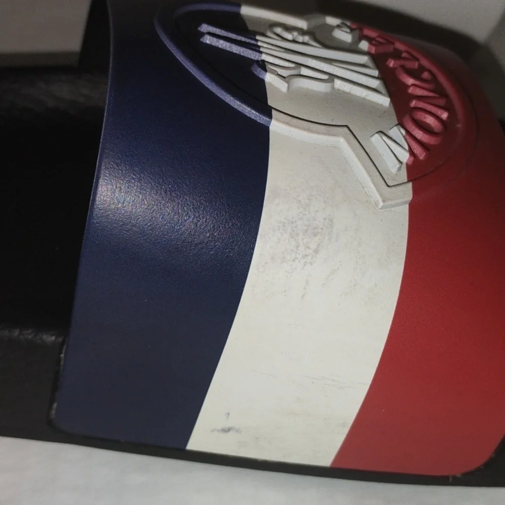 Moncler Mens Basile Slides. Size 46 (US 12). Red White and Blue in color. - Picture 2 of 13